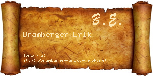 Bramberger Erik névjegykártya